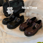 Damen elegante Mary Jane Schuhe mit modischem Schnallenverschluss