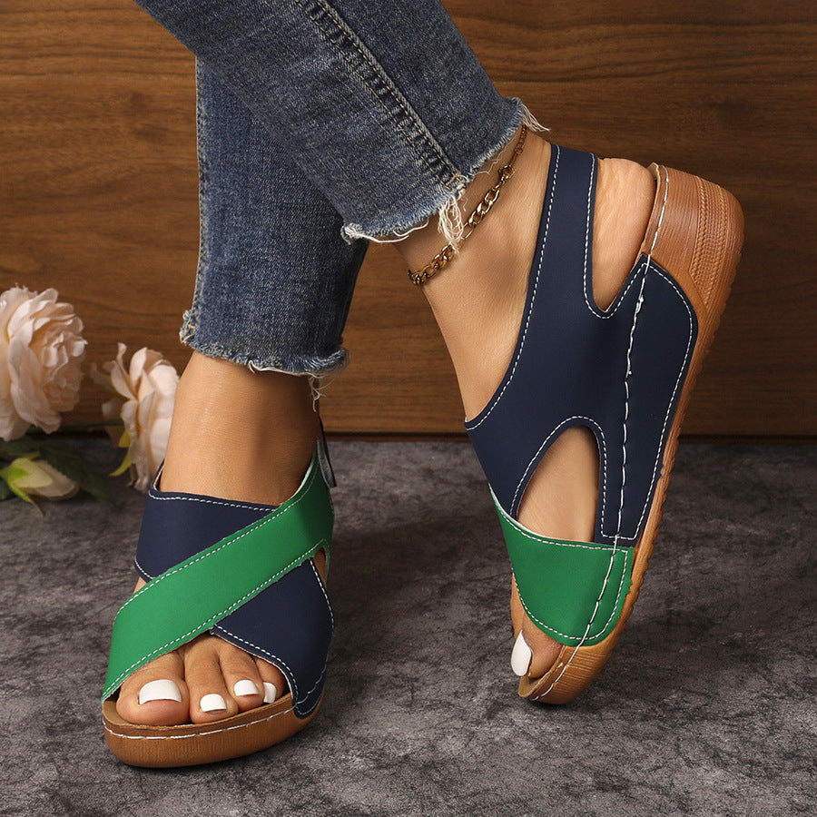 Damen Komfortable Wedge-Sandalen mit verstellbaren Riemen R&B
