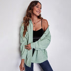 Damen Oversized Hemdblusenshirt aus Cord R&B