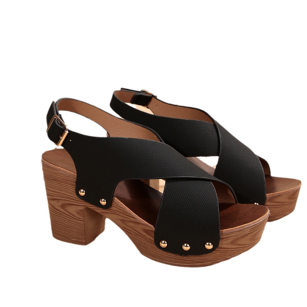 Damen Sandalen mit Holzabsatz R&B