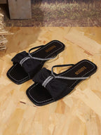Damen Elegante Zehentrenner-Sandalen mit funkelndem Schleifendesign und komfortabler Fußbettung R&B