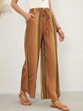 Damen Weit geschnittene Sommerhose mit Kordelzug und seitlichen Taschen R&B