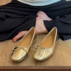 Damen elegante Ballerinas aus hochwertigem Kunstleder mit dekorativem Schleifenakzent R&B