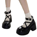 Damen Plateau-Pumps mit elegantem Riemen und modischem Absatz R&B