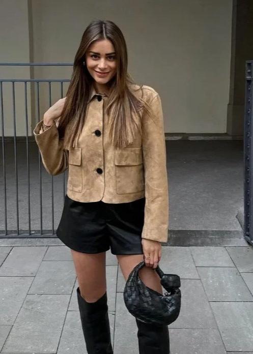R&B | Camel Boxy Wolljacke