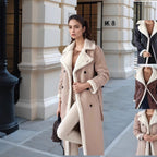 Damen eleganter Übergangs-Mantel mit Teddyfutter und doppelter Knopfleiste R&B