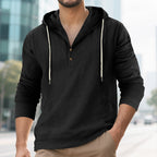 Herren Kapuzensweater mit Knopfleiste und praktischen Taschen R&B