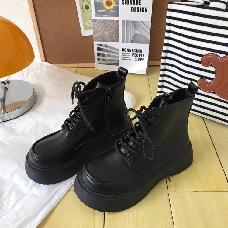 Damen Modische High-Top Stiefel mit robuster Plattformsohle und stylischem Schnürsystem R&B