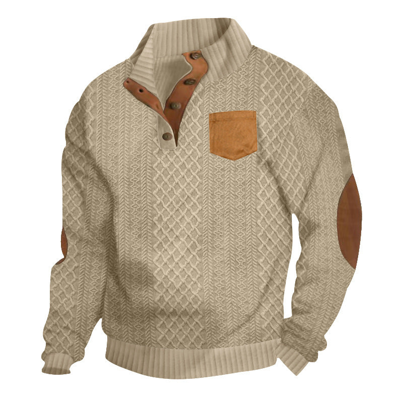 Herren Grobstrick Pullover mit modernen Details R&B