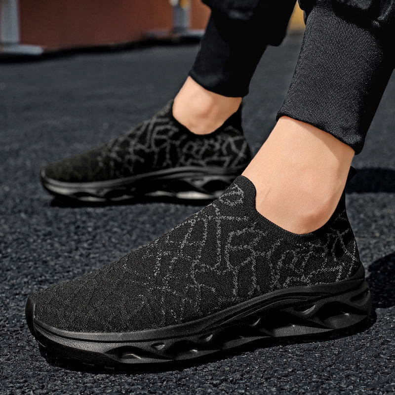 Damen Sportliche Slip-On Sneakers mit atmungsaktiver Oberflächenstruktur und dämpfender Sohle R&B