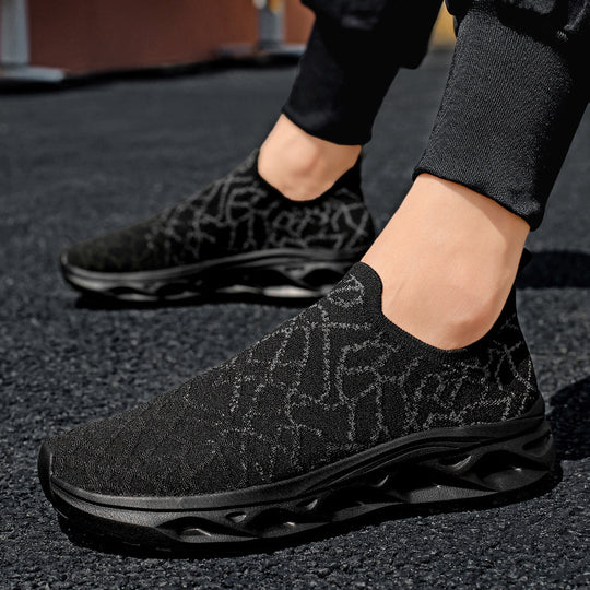 Damen Sportliche Slip-On Sneakers mit atmungsaktiver Oberflächenstruktur und dämpfender Sohle R&B