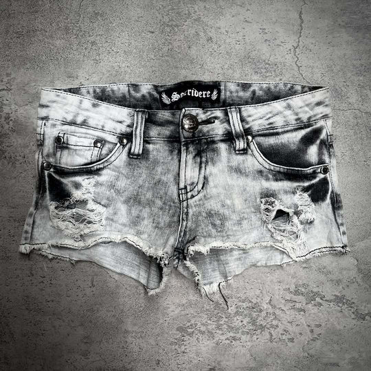 Damen trendige Destroyed Denim-Shorts R&B