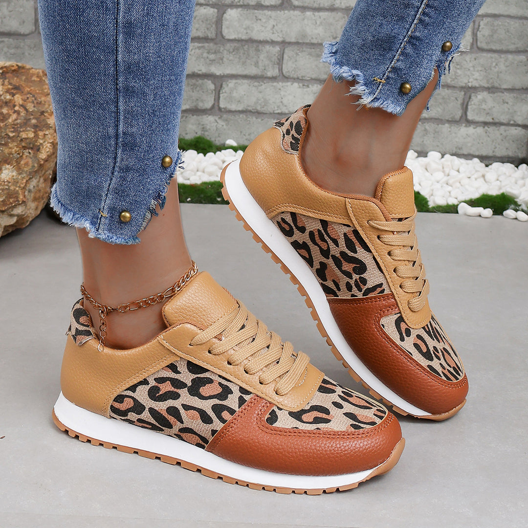 Damen modische Sneakers im angesagten Leomuster mit komfortabler Dämpfung R&B