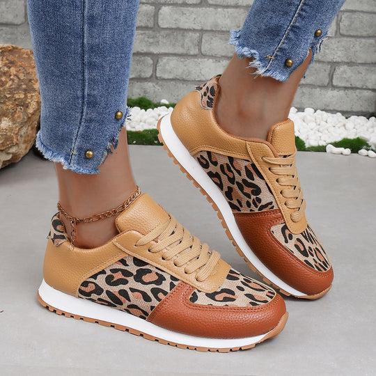Damen modische Sneakers im angesagten Leomuster mit komfortabler Dämpfung R&B