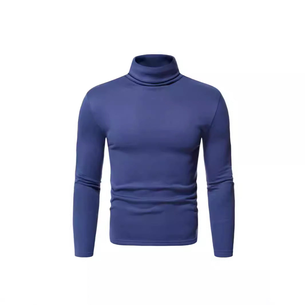 Herren Rollkragenpullover aus weichem Baumwollmix mit körperbetontem Schnitt