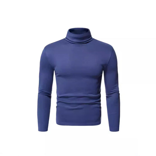 Herren Rollkragenpullover aus weichem Baumwollmix mit körperbetontem Schnitt R&B