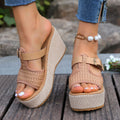Damen Komfortable Plateau-Sandalen mit verstellbaren Riemen