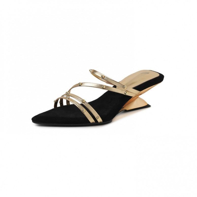 Damen schicke Mules mit eleganten Riemchen R&B