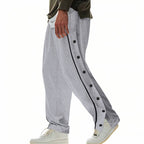 Herren Cargo-Hose mit Druckknopf-Design und seitlichem Reißverschluss R&B