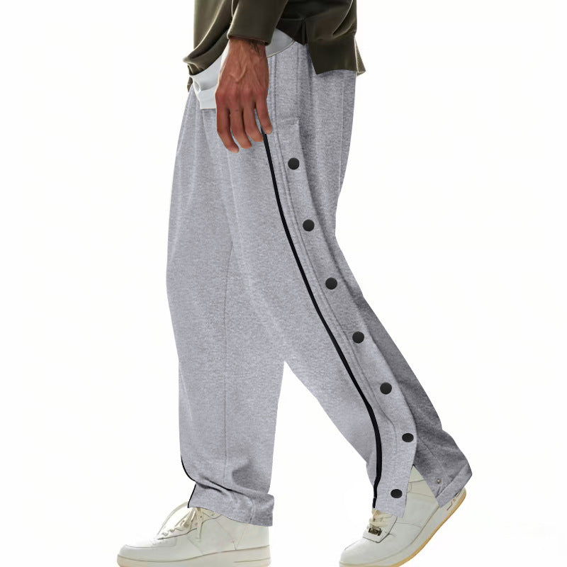 Herren Cargo-Hose mit Druckknopf-Design und seitlichem Reißverschluss R&B