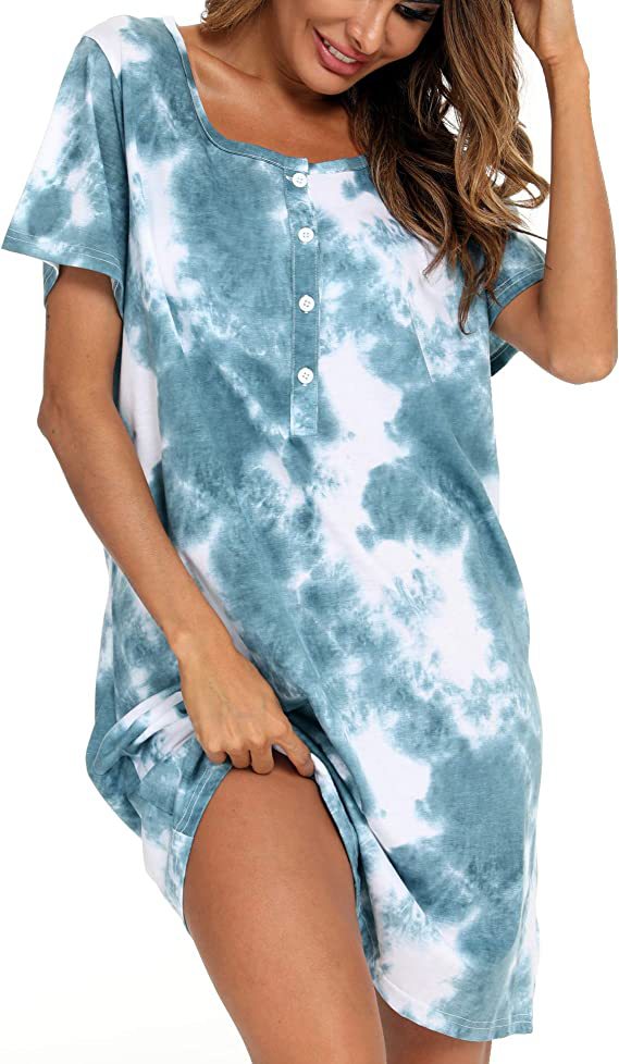 Damen Freizeit Tie-Dye Hemdkleid R&B