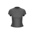 Damen sportliches Kurzarm-T-Shirt mit hochgeschlossenem Schnitt und figurbetonter Passform EB