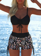 Damen Bikini-Oberteil und Hochschnitt Badeshorts R&B