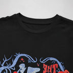 Damen lässiges Crop-T-Shirt mit kreativem Grafikdesign R&B