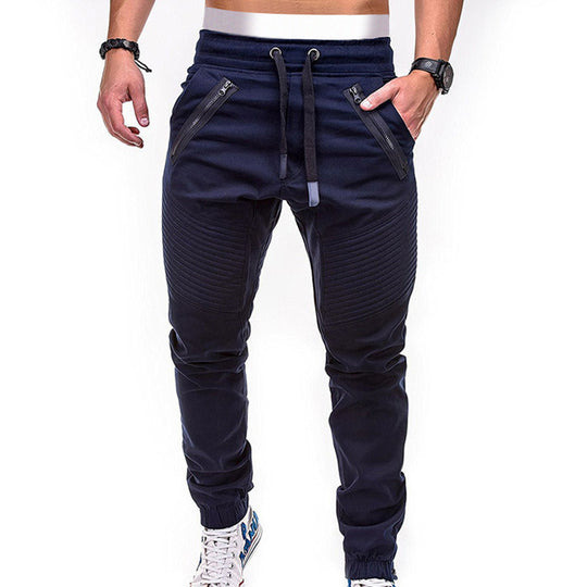 Herren modische Jogginghose mit elastischem Bund und seitlichen Reißverschlusstaschen R&B