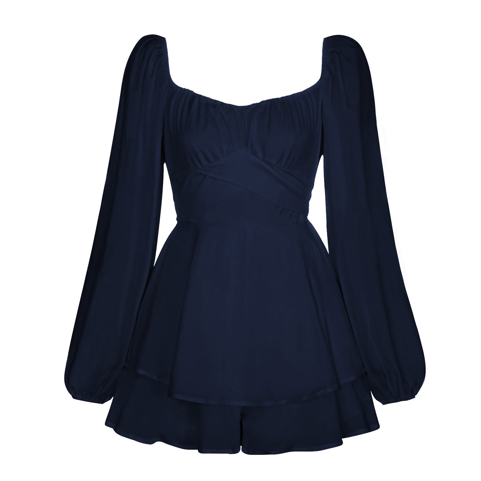 Damen Romantisches Minikleid mit Puffärmeln und verspieltem Schnitt