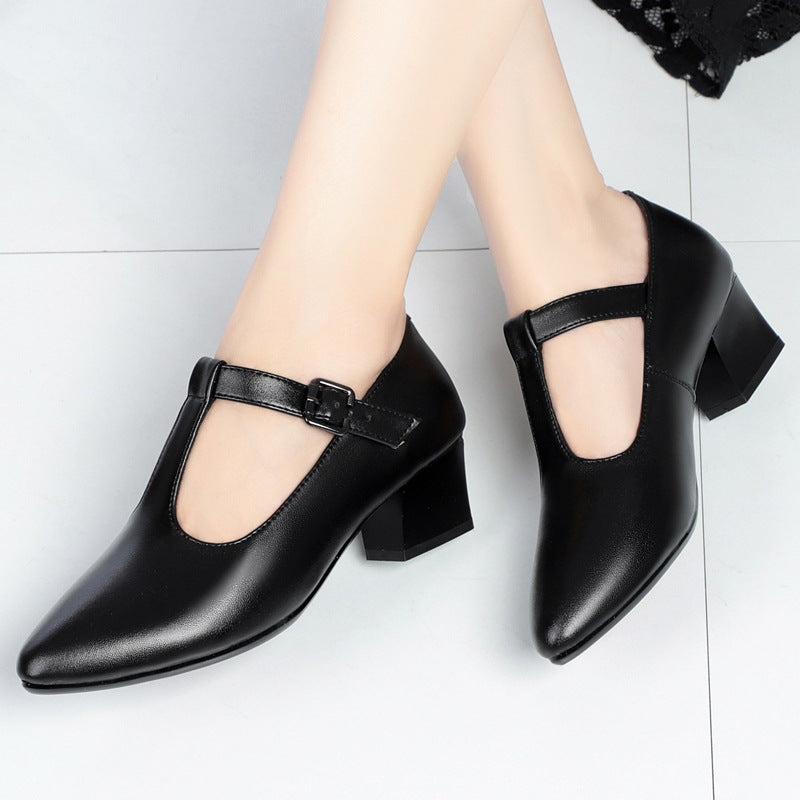 Damen Mary Jane Schuhe mit elegantem Riemchen und angenehm gepolstertem Blockabsatz R&B
