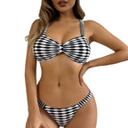 Damen Hochtailliertes Bikini-Set mit trendigem Wickeloberteil R&B