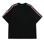Damen Oversized T-Shirt mit dekorativen Bindändern