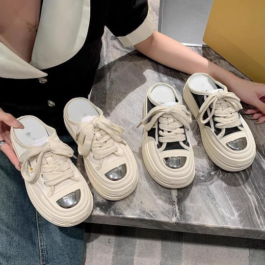 Damen modische Plateausneaker mit atmungsaktiver Oberflächenstruktur und robustem Sohlenprofil R&B