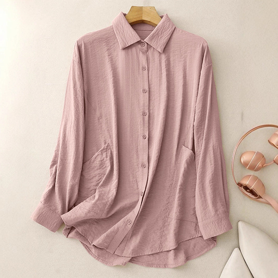 Damen Trendige Bluse mit lässigem Schnitt und praktischen Eingrifftaschen R&B