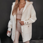 Damen Kuschelige Oversized-Winterjacke mit Taschen und hochwertigem R&B