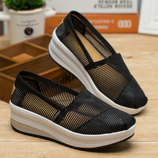 Damen Komfortable Slip-On Sneakers mit atmungsaktiver Oberflächenstruktur R&B