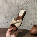 Damen entspannte Mules mit geflochtenem Riemendesign R&B