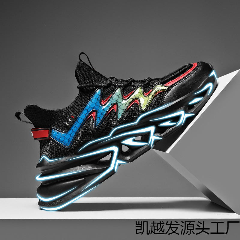 Damen Sportliche Laufsneaker mit innovativem Wellenmuster und atmungsaktiver Struktur R&B