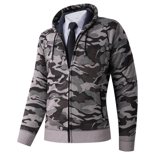 Herren modische Kapuzenjacke mit stylischem Camouflage-Design R&B