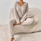 Damen Loungewear Set aus Rippstrick R&B