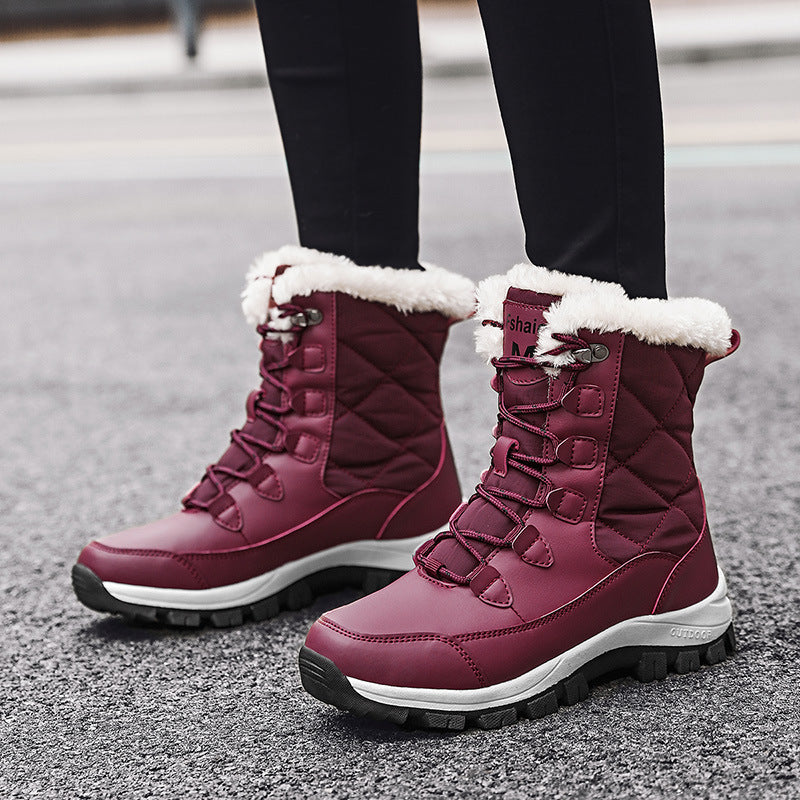 Damen isolierte Winterstiefel mit rutschfester Sohle und warmem Innenfutter