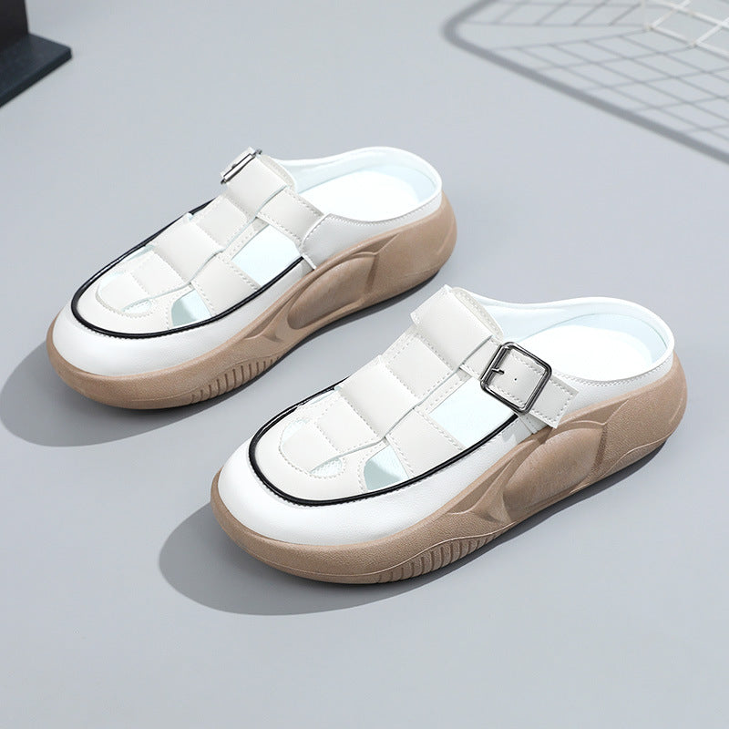 Damen modische Clogs mit verstellbarem Schnallenverschluss und luftiger Oberstruktur R&B