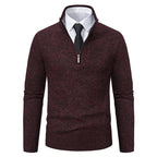 Herren Pullover mit modernem Reißverschluss und strukturierter Oberfläche R&B