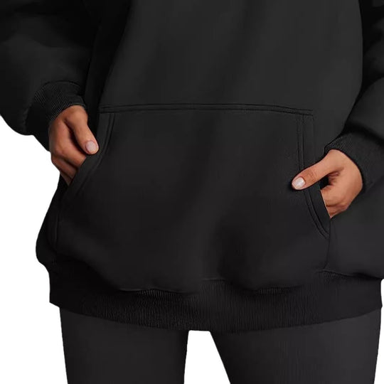 Damen Kapuzenpullover im Oversized-Stil mit praktischen Beuteltaschen R&B