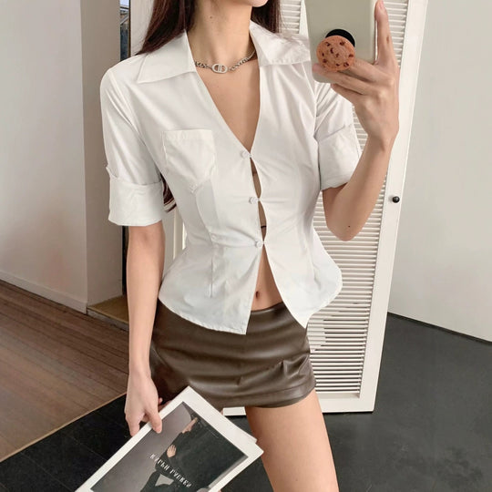 Damen Bluse mit elegantem Schnitt und praktischer Taschenlösung R&B