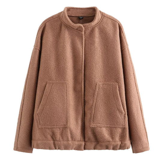 Damen gemütliche und stylische Fleecejacke mit großen aufgesetzten Taschen R&B