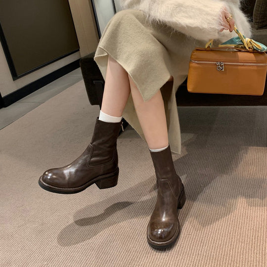 Damen modische Ankle Boots mit einzigartigem Reißverschluss und elegantem Schnitt R&B