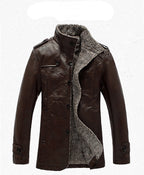Herren Kunstlederjacke mit warmem Innenfutter