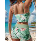 Damen Bikini-Set mit Raffung und edlem Blumendruck R&B